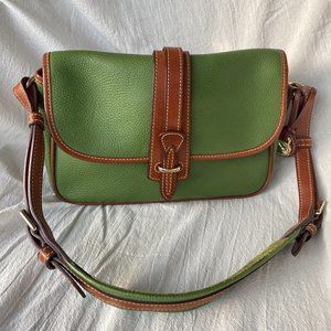 Dooney & Bourke Green Leather Equestrian Flap Bag